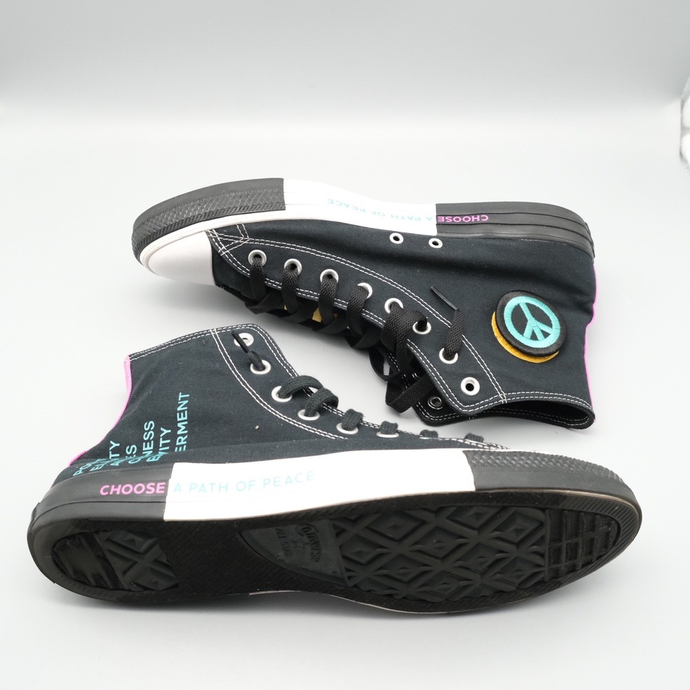 Converse Chuck Taylor All Star Seek Peace High Top Mens10.5  Black Peace Graphic - Picture 4 of 12